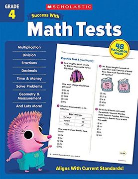 portada Scholastic Success With Math Tests Grade 4 Workbook (en Inglés)