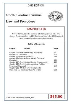 portada North Carolina Criminal Law and Procedure-Pamphlet 67 (en Inglés)