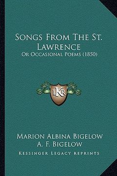 portada songs from the st. lawrence: or occasional poems (1850) (en Inglés)