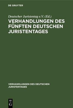 portada Verhandlungen des Fünften Deutschen Juristentages (en Alemán)