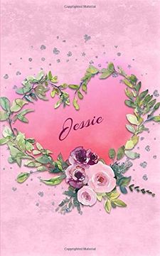 portada Jessie: Personalized Small Journal | Gift Idea for Women & Girls (Pink Floral Heart Wreath) 