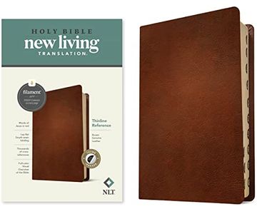 portada Nlt Thinline Reference Bible, Filament Enabled Edition (Red Letter, Genuine Leather, Brown, Indexed) (in English)