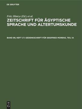 portada Gedenkschrift für Siegfried Morenz, Teil 1a (in German)