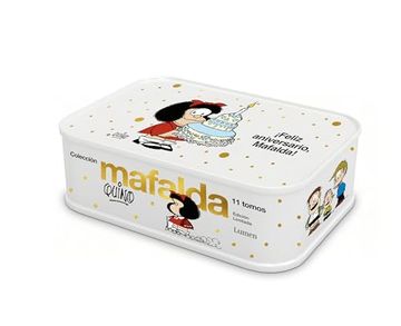portada Lata Mafalda: 11 Tomos en una Lata (Edición Feliz Aniversario, Mafalda)