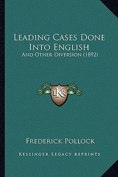 portada leading cases done into english: and other diversion (1892)