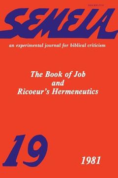 portada semeia 19: the book of job and ricoeur's hermeneutics (en Inglés)
