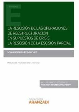 portada La Rescision de las Operaciones de Reestructuracion en Supuestos