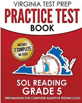 portada Virginia Test Prep Practice Test Book sol Reading Grade 5: Preparation for Computer Adaptive Testing (Cat) (en Inglés)