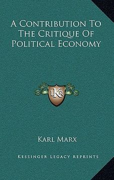 portada a contribution to the critique of political economy (in English)