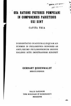 portada Qua ratione pictores Pompeiani in componendis parietibus usi sint (Latin Edition)