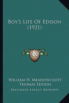 portada boy's life of edison (1921) (en Inglés)