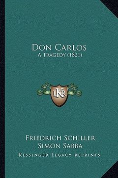 portada don carlos: a tragedy (1821)
