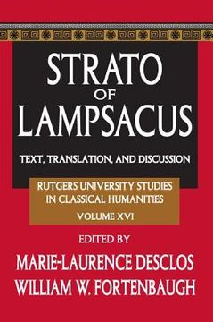 portada Strato of Lampsacus: Text, Translation and Discussion (en Inglés)