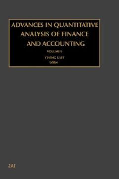 portada advances in quantitative analysis of finance and accounting: vol 9