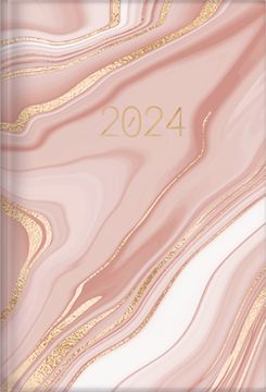 portada 2024 Agenda - Tesoros de Sabiduría - Mármol Rosa: Con Un Pensamiento Motivador O Un Versículo de la Biblia Para Cada Día del Año