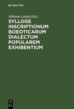 portada Sylloge Inscriptionum Boeoticarum Dialectum Popularem Exhibentium