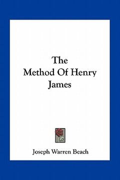 portada the method of henry james (en Inglés)