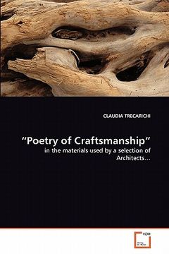 portada "poetry of craftsmanship" (in English)