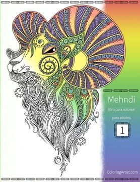 portada Mehndi libro para colorear para adultos