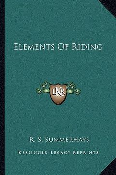 portada elements of riding (en Inglés)