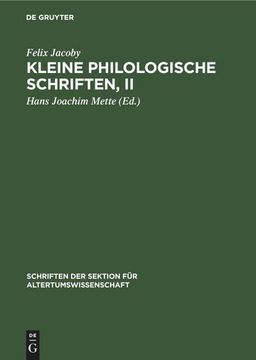 portada Kleine Philologische Schriften, ii (en Alemán)