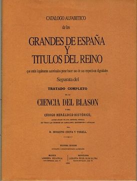 portada Catalogo Alfabetico de los Grandes de España y Titulos del Reino