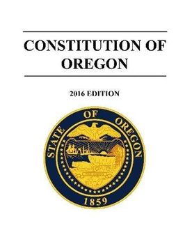 portada Constitution of Oregon - 2016 Edition (en Inglés)