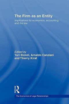 portada the firm as an entity: implications for economics, accounting and the law (en Inglés)