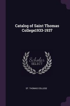 portada Catalog of Saint Thomas College1933-1937
