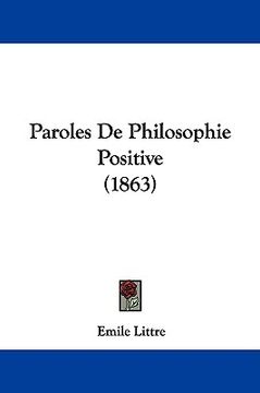 portada paroles de philosophie positive (1863) (in English)