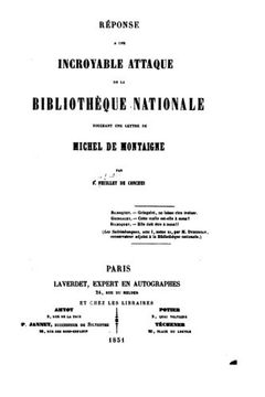 portada Réponse à une incroyable attaque de la Bibliothèque Nationale (French Edition)