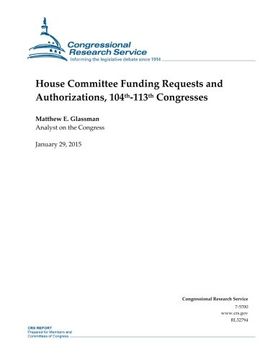 portada House Committee Funding Requests and Authorizations, 104th-113th Congresses (CRS Reports)