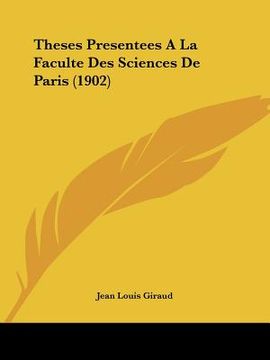 portada Theses Presentees A La Faculte Des Sciences De Paris (1902) (en Francés)