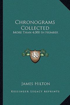 portada chronograms collected: more than 4,000 in number (en Inglés)