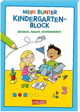 portada Rätseln für Kita-Kinder: Mein Bunter Kindergarten-Block: Rätseln, Malen, Kombinieren (in German)