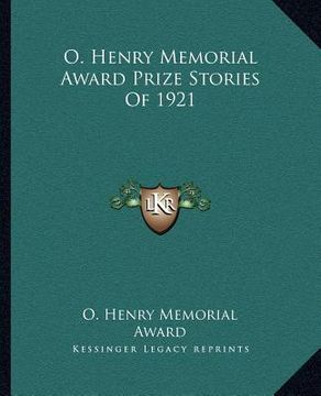 portada o. henry memorial award prize stories of 1921 (en Inglés)