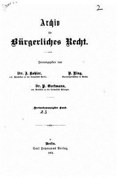 portada Archiv fur burgerliches Recht (en Alemán)