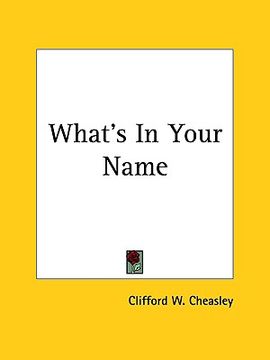 portada what's in your name (en Inglés)