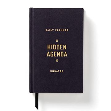 portada Brass Monkey Hidden Agenda Mini Undated Planner, 4. 75” x 7. 5” – Daily Planner With 366 Days (208 Pages) – Random Holidays and fun Added in – Mini Planner With Bookmark Included (in English)