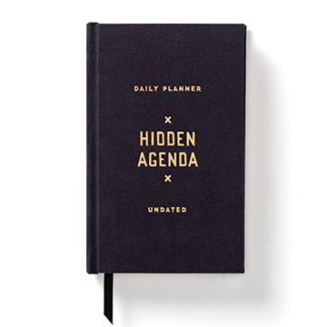 portada Brass Monkey Hidden Agenda Mini Undated Planner, 4. 75” x 7. 5” – Daily Planner With 366 Days (208 Pages) – Random Holidays and fun Added in – Mini Planner With Bookmark Included (en Inglés)