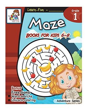 portada Maze Books for kid 6-8: Maze Book for Kids age 6-8, 8-10 Amazing Activity Book for Children, Games, Puzzles, Problem-Solving (Adventure Series) (Volume 1) (en Inglés)