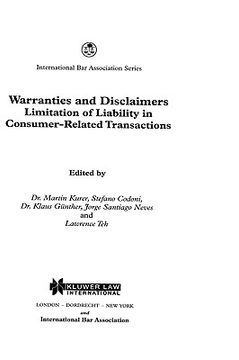 portada warranties and disclaimers: limitations of liability in consumer-related transactions (en Inglés)
