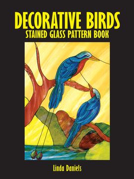 portada decorative birds stained glass pattern book (in English)