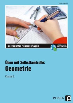 portada Üben mit Selbstkontrolle: Geometrie Klasse 6 (en Alemán)