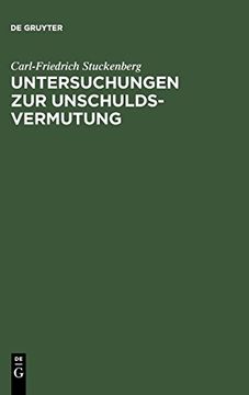 portada Untersuchungen zur Unschuldsvermutung (en Alemán)