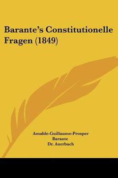 portada Barante's Constitutionelle Fragen (1849) (en Alemán)
