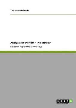 portada analysis of the film "the matrix" (en Inglés)