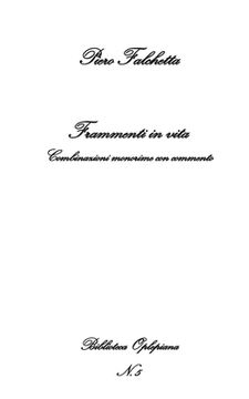 portada Frammenti in vita: Combinazioni monorime con commento (en Italiano)