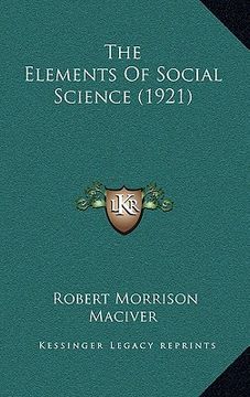 portada the elements of social science (1921)