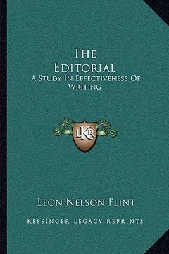 portada the editorial: a study in effectiveness of writing (in English)